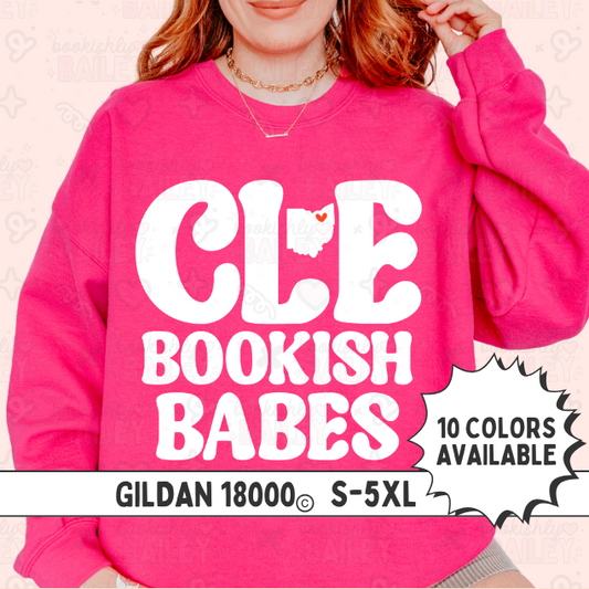 CLE Bookish Babes B&W Logo Crewneck