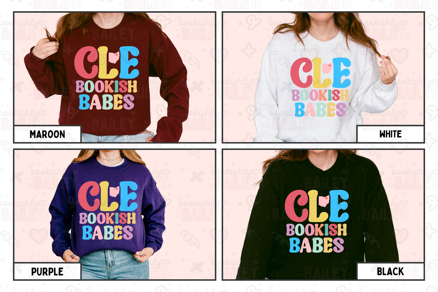 CLE Bookish Babes Colorful Logo Crewneck Sweatshirt
