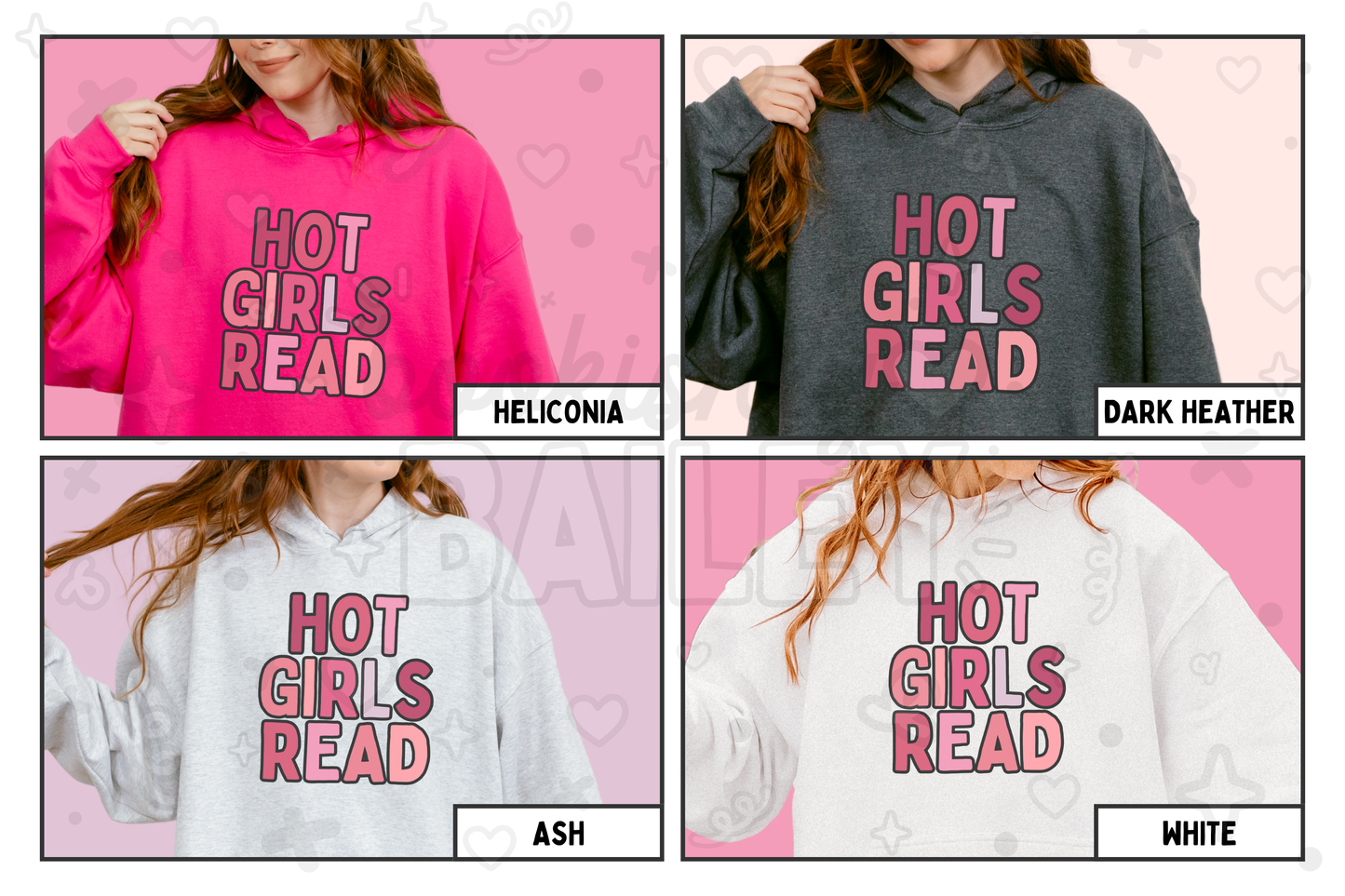 Hot Girls Read (Pink) Hoodie