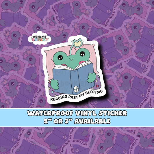 Reading Past My Bedtime Waterproof Matte Vinyl Sticker