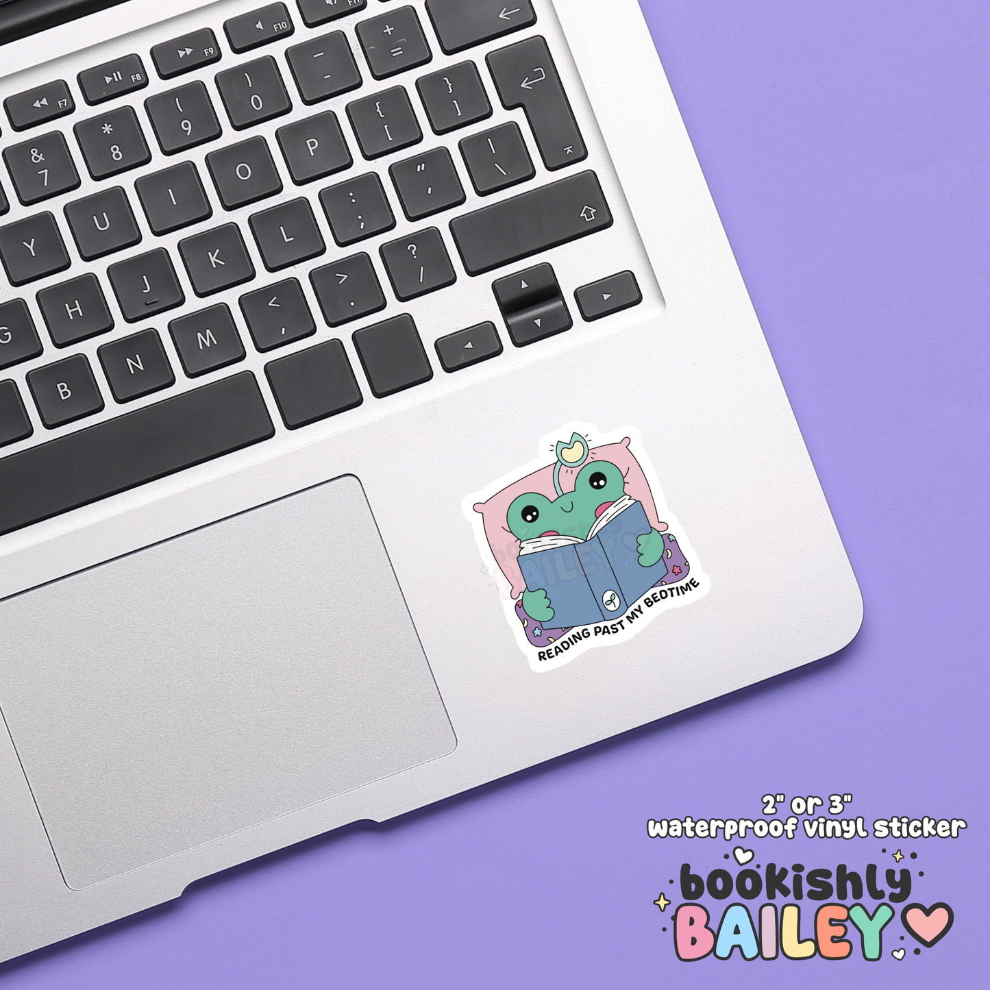 Reading Past My Bedtime Waterproof Matte Vinyl Sticker
