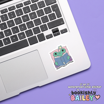 Reading Past My Bedtime Waterproof Matte Vinyl Sticker