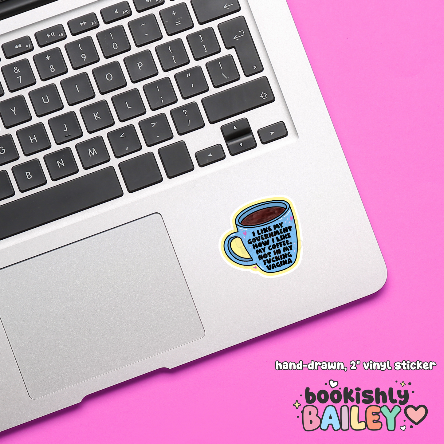 I Like My Gov Like I Like My Coffee, Hand-Drawn Design, Vinyl Sticker