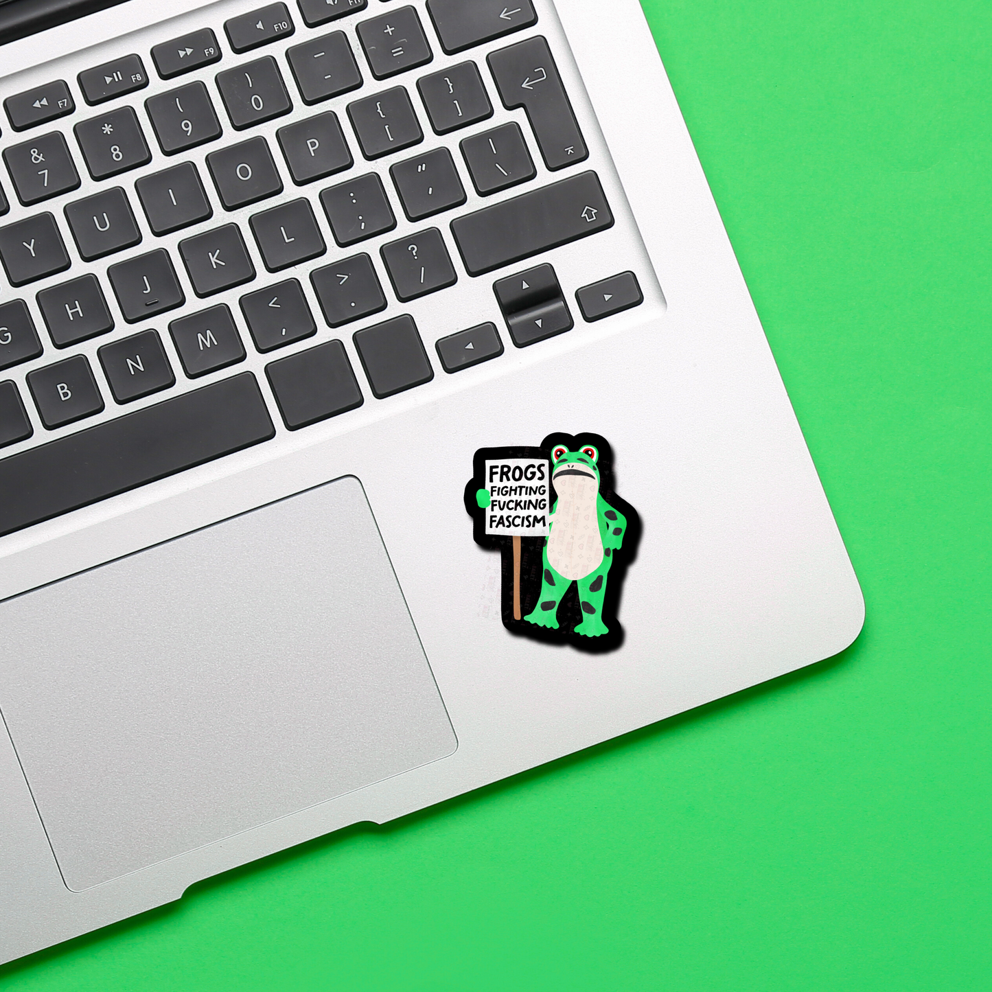 Frogs Fighting Fucking Fascism - Sticker