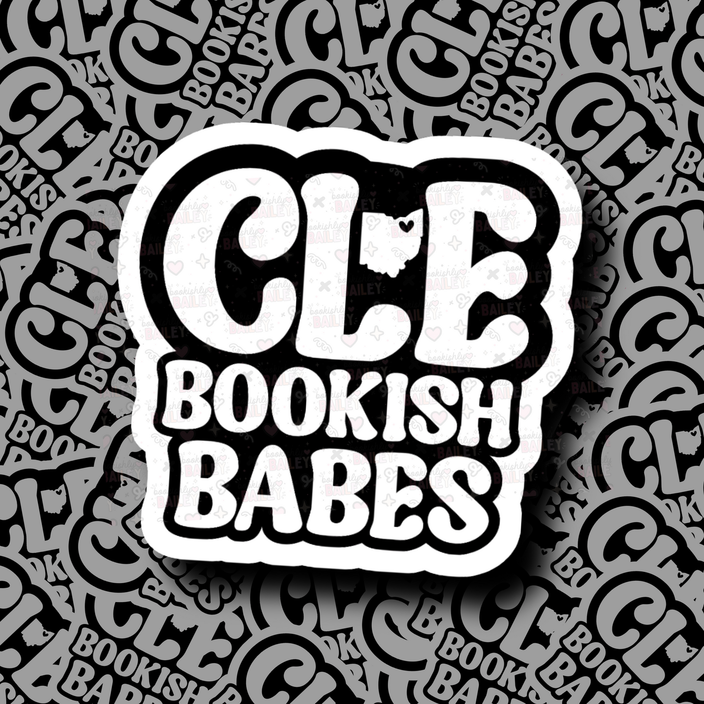CLE Bookish Babes B&W Logo Sticker