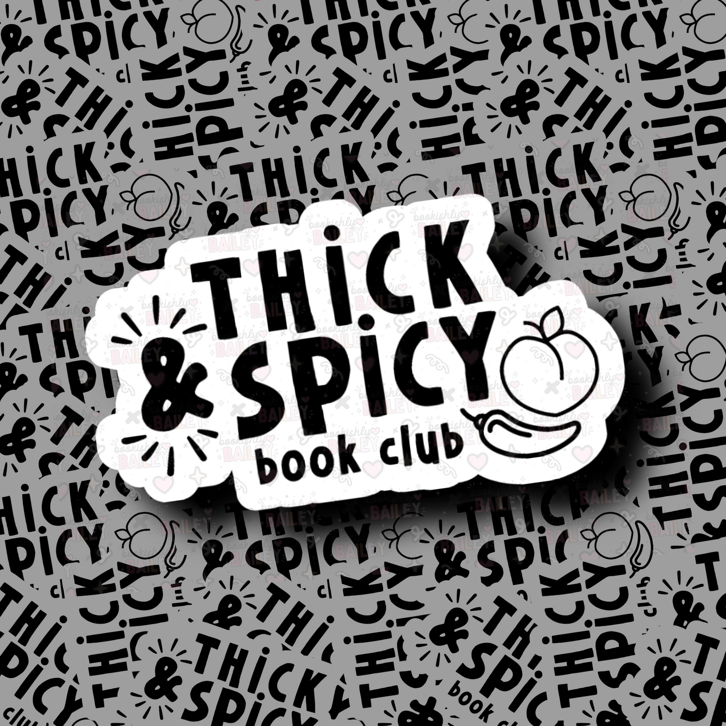 Thick & Spicy B&W Logo Sticker