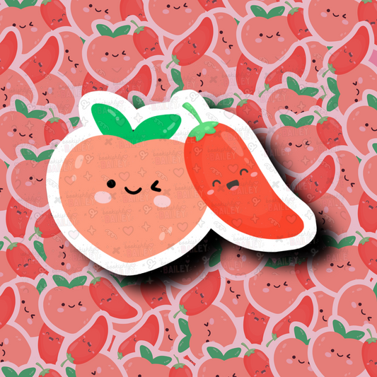 Thick & Spicy Peach & Pepper Logo Sticker