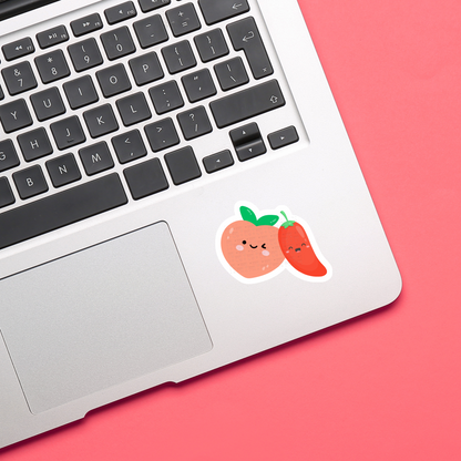 Thick & Spicy Peach & Pepper Logo Sticker
