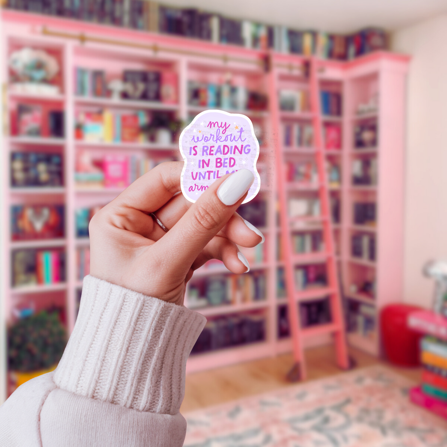 My Workout Is Reading In Bed Bookish Sticker