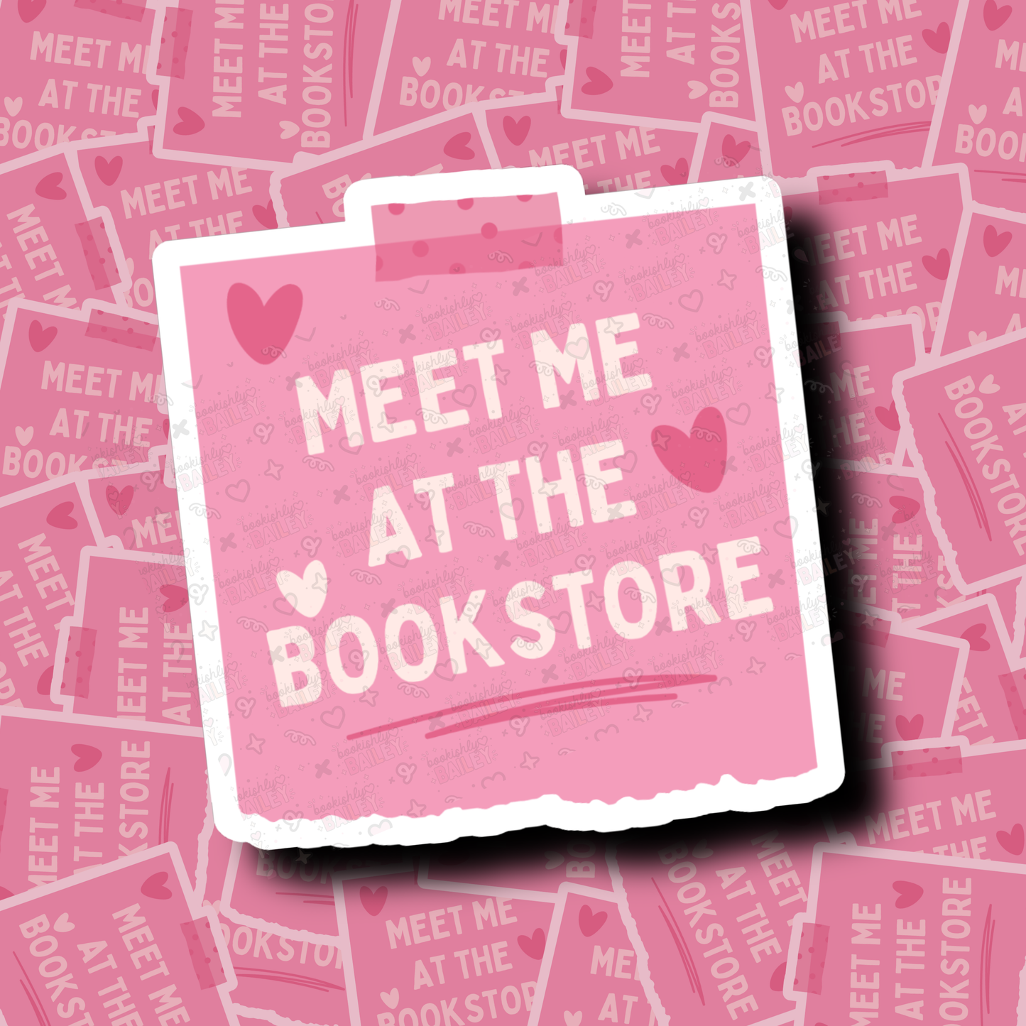 Meet Me At The Bookstore, Matte Vinyl Sticker