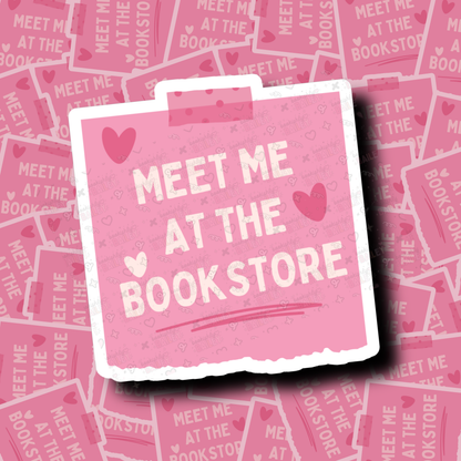 Meet Me At The Bookstore, Matte Vinyl Sticker