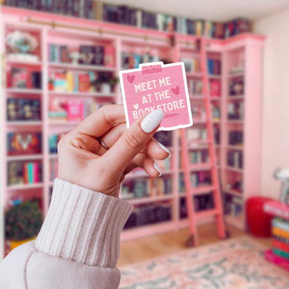 Meet Me At The Bookstore, Matte Vinyl Sticker