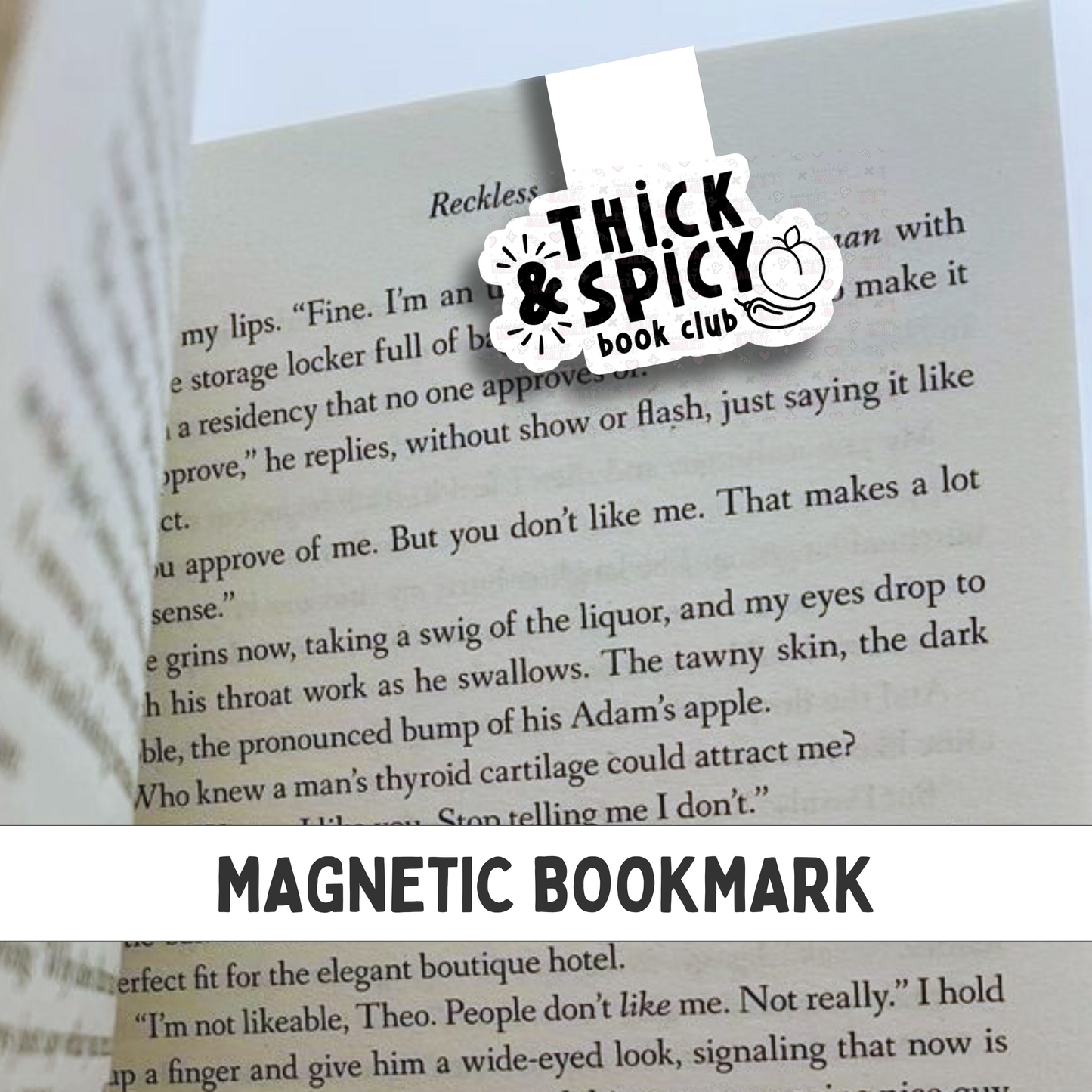Thick & Spicy B&W Logo Magnetic Bookmark
