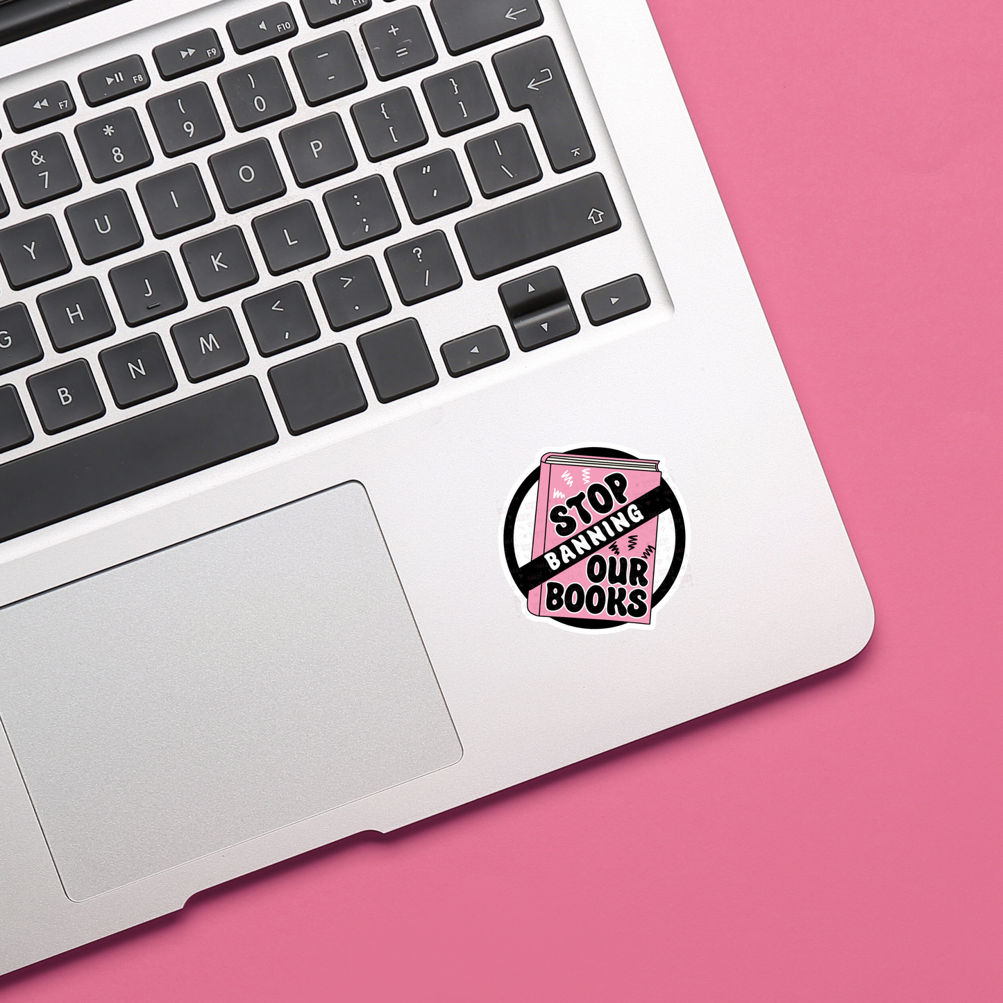 Stop Banning Our Books (Pink), Matte Vinyl Sticker